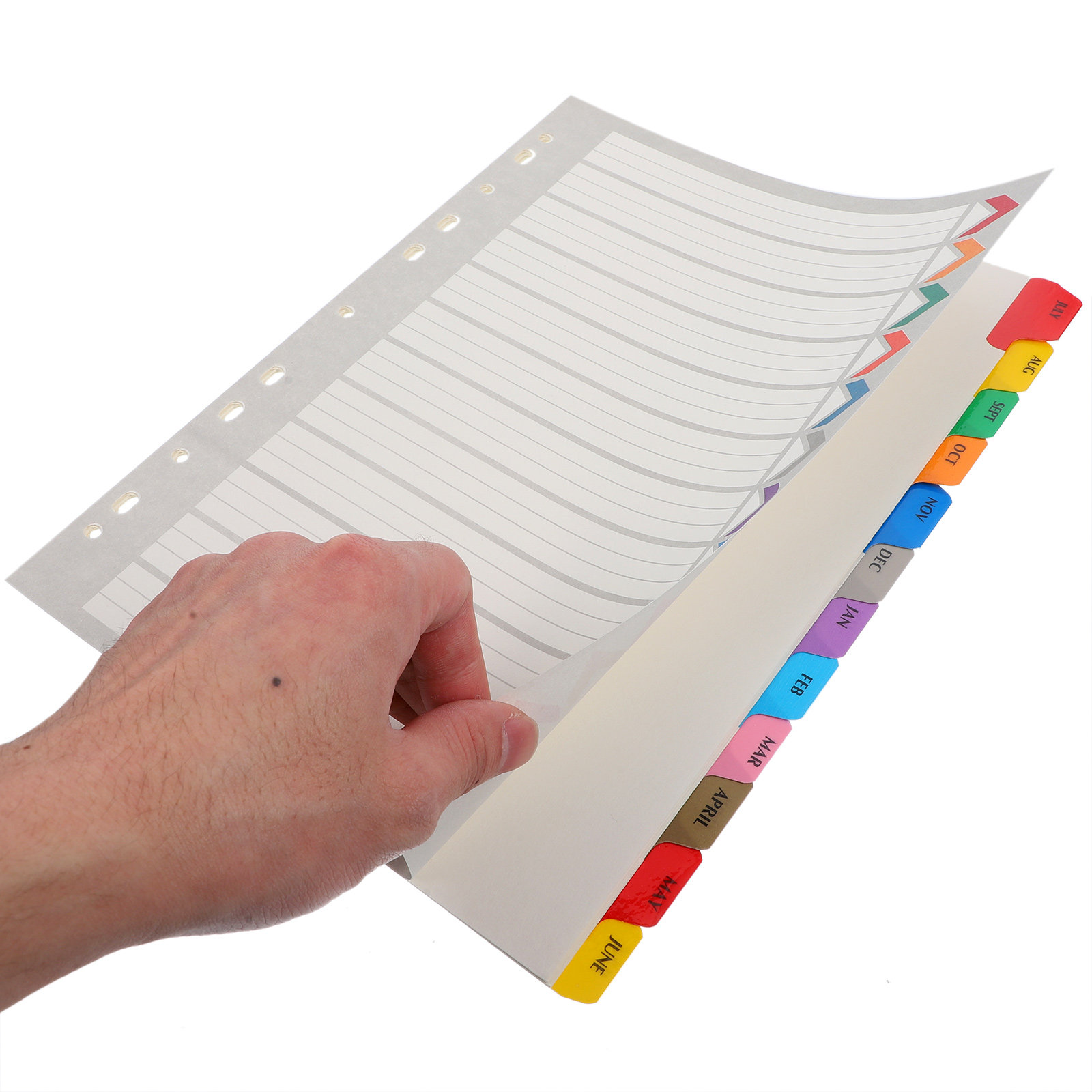 Index Tab Divider - 12 arkuszy przekładek do segregatora, wytrzymałe
