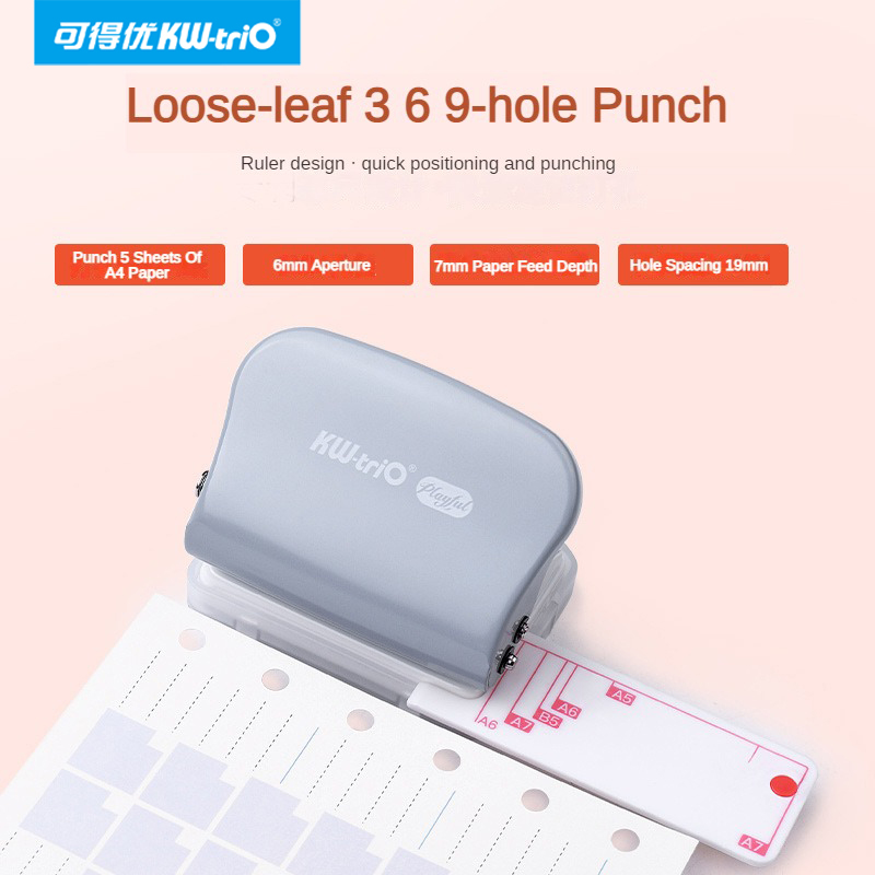 Paper Punch 3 Hole - KW-Trio A5 B5 A6 3-otworowy 6-otworowy