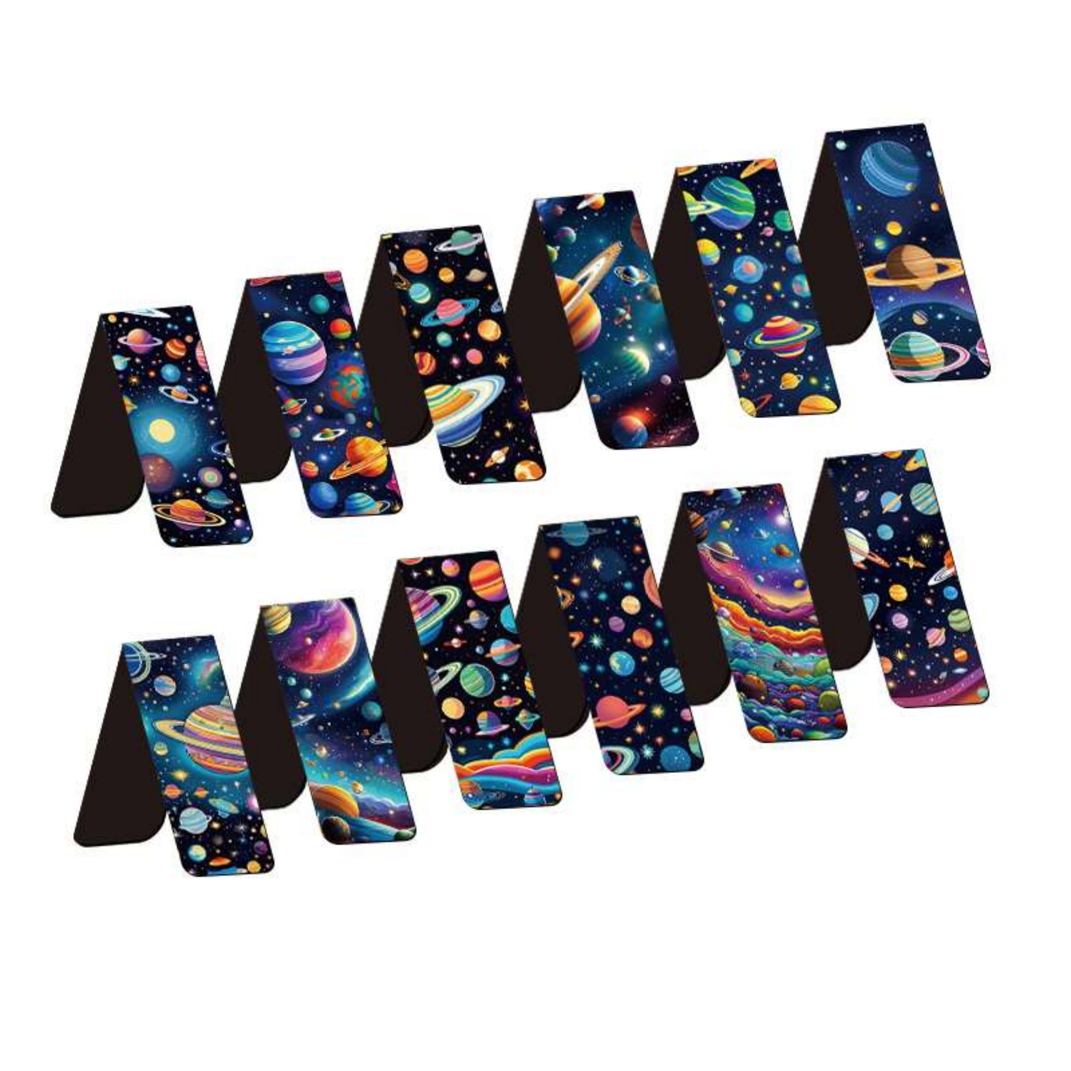 Bookmark Magnetic Clip - 12 szt. Magnetycznych zakładek tematycznych kosmosu