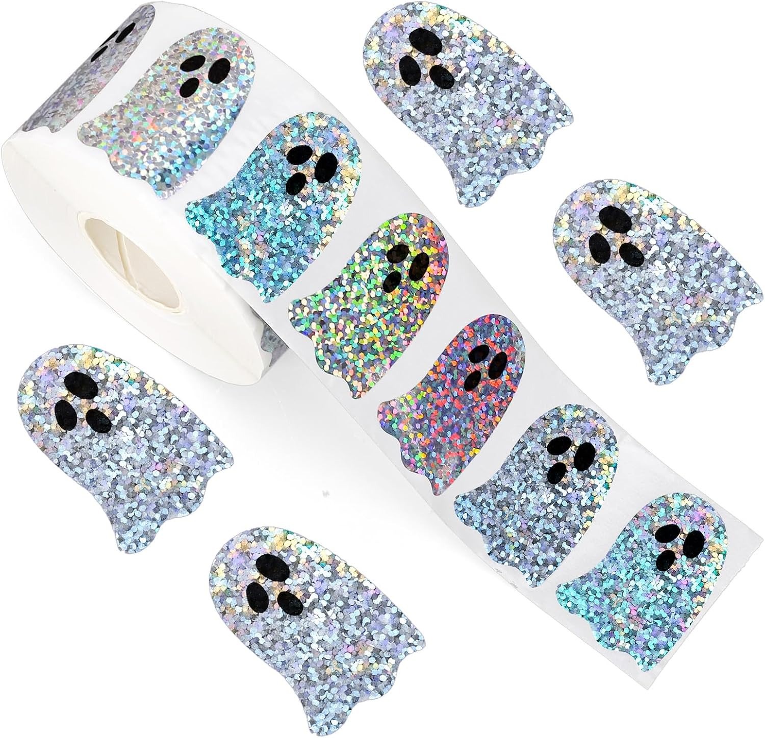 Sticker Label Roll - Naklejki Halloween w kształcie ducha DIY,