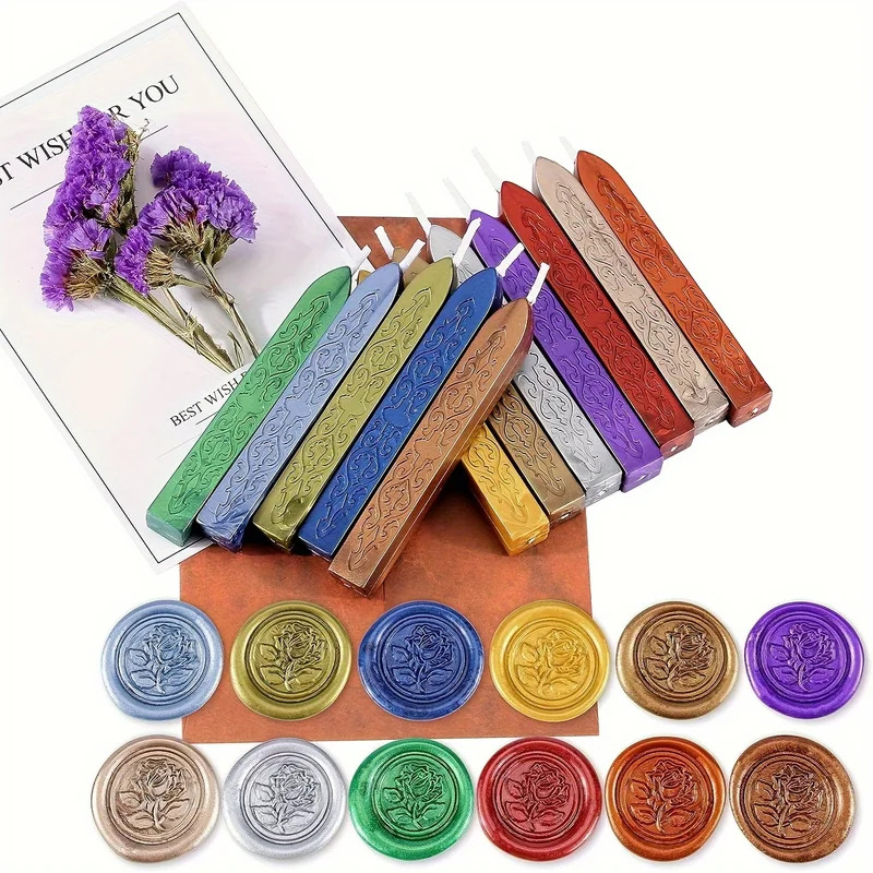 12 sztuk/worek Metaliczne, mie – Wax Seal Stamp Kit recenzja i cena