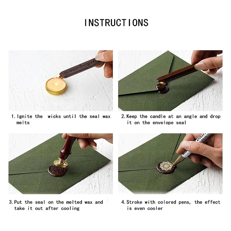 12 sztuk/worek Metaliczne, mie – Wax Seal Stamp Kit recenzja i cena