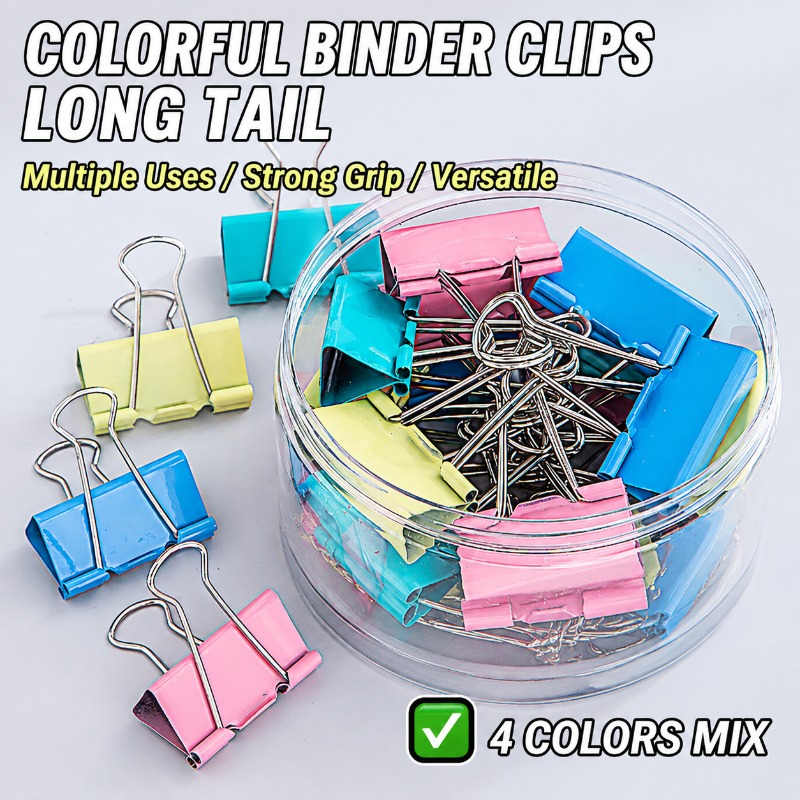 Kolorowe metalowe spinacze do  – Binder Clip Assorted recenzja i cena
